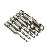 6-Piece High Speed Steel Drill Bit Tap Set