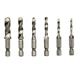 6-Piece High Speed Steel Drill Bit Tap Set
